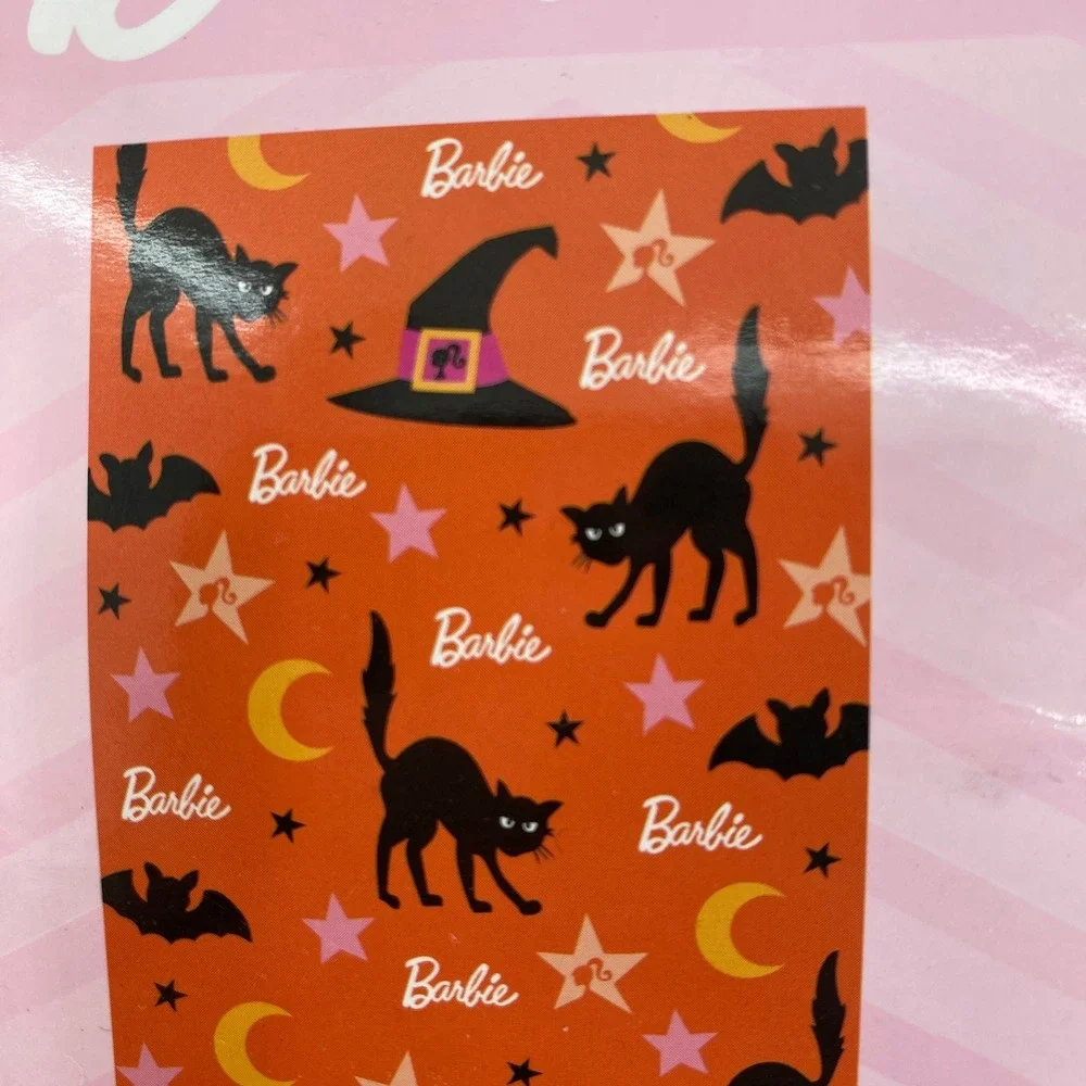 Barbie Hand Towels (2 Pk) Orange Halloween Black Cat Witch Hat Barbiecore Spooky
